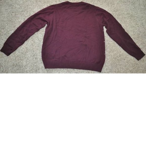 Mens Sweater Croft & Barrow Red Windowpane 2XL Crew Neck Long Sleeve Cotton - Picture 4 of 4